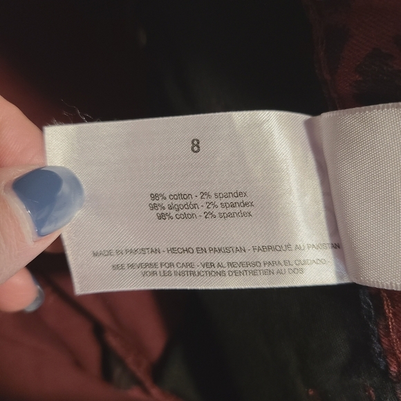 NWT Social Standards Ankle Skinny Sketchy Cheetah Red Pants Size 8 - Picture 11 of 14